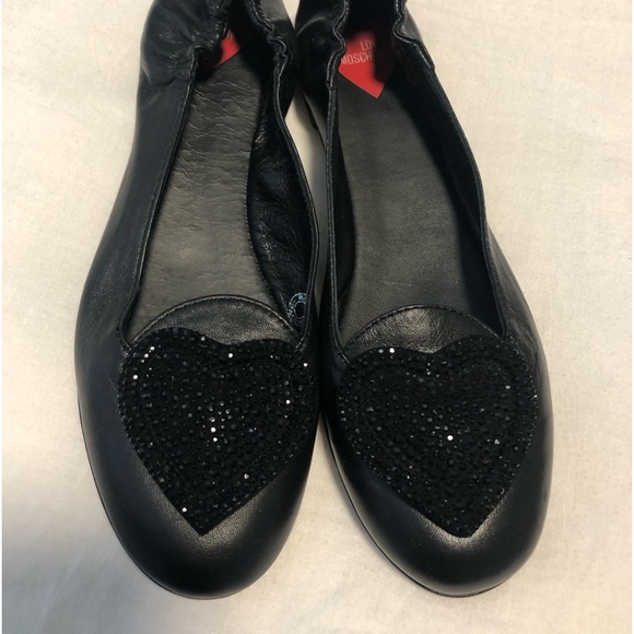 Love, Moschino black leather size 37 never worn brand new super cute - Picture 2 of 8